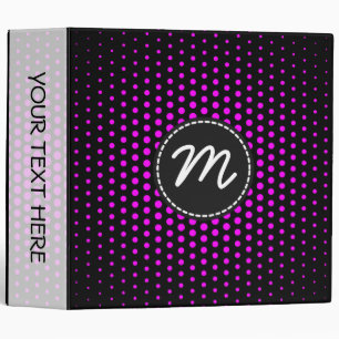 Classeur Monogramme Moderne Points Technologiques Fuchsia