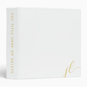 Classeur Monogramme moderne simple et élégant