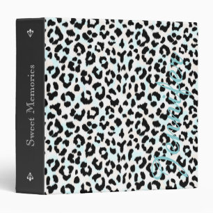 Classeur Monogramme noir et blanc chic d'impression de