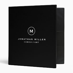 Classeur Monogramme noir simple