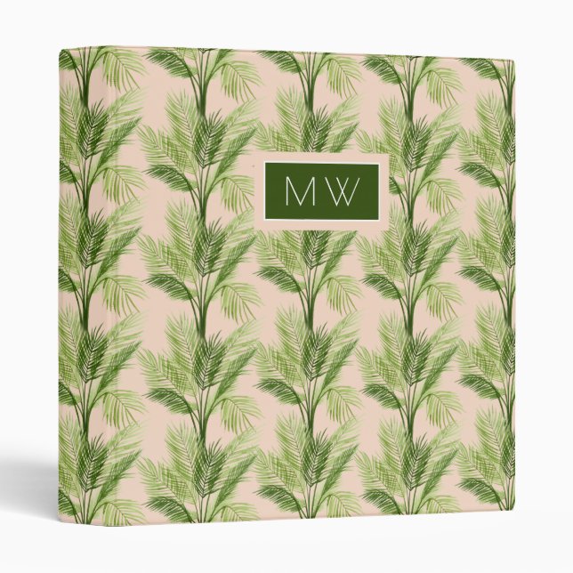 Classeur Monogramme | Oasis intérieure | Motif Palm Tree (Devant/Côté)