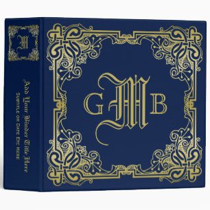 Classeur Monogramme Or Fancy Choisissez votre couleur Arri