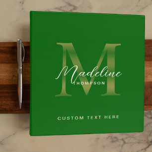 Classeur Monogramme Or Métallisé Minimaliste Script