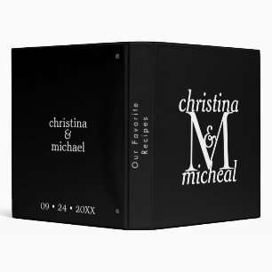 Classeur Monogramme personnalisable B & W & Grey