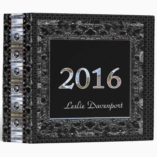 Classeur Monogramme personnalisé 2016 (Devant/Côté)