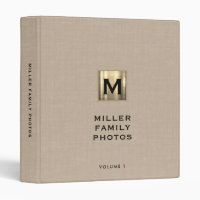 Monogramme personnalisé Album photo Linge beige
