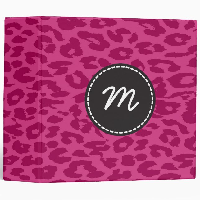 Classeur Monogramme personnalisé de fourrure Empreinte de l (Devant/Côté)