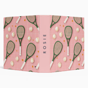 Classeur Monogramme Personnalisé Retro Tennis Racket Motif