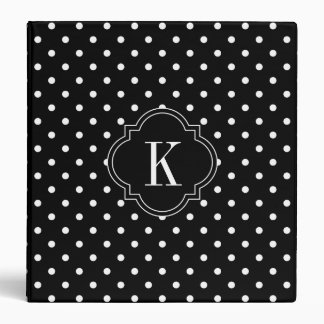 Classeur Monogramme Pois noir et blanc