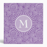 Monogramme Purple Spirales Blanches - Personnalisé