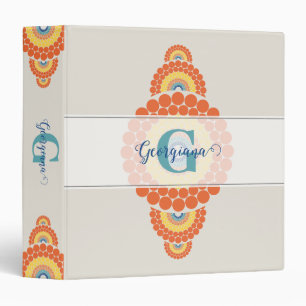 Classeur Monogramme Radiant Aegean Été Ornemental Mandala