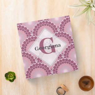Classeur Monogramme Radiant Rose Dusky Rose Dot Mandala