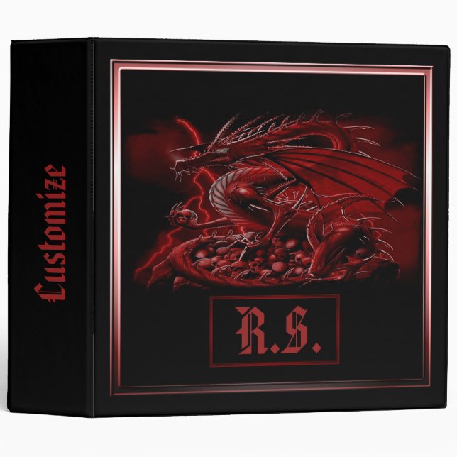 Classeur Monogramme Red Dragon (Devant/Côté)
