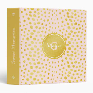 Classeur Monogramme rose chic d'impression de guépard de