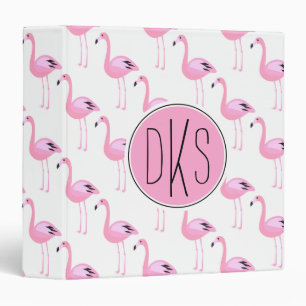 Classeur Monogramme rose des Flamants roses