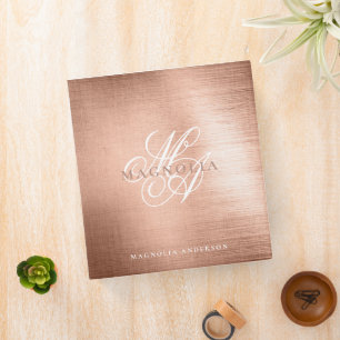 Classeur Monogramme rose Gold Foil
