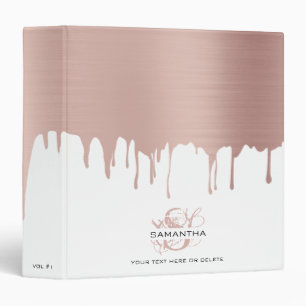 Classeur Monogramme Rose tendance Pink Gold