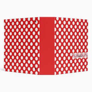 Classeur Monogramme Rouge Blanc tendance Motif de point Pol