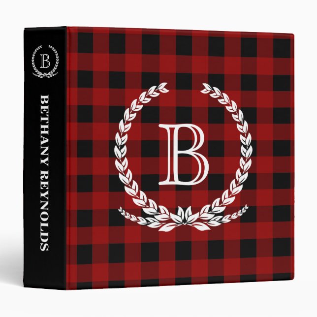 Classeur Monogramme rouge de contrôle de Buffalo (Devant/Côté)