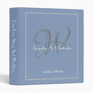 Classeur Monogramme rustique Classique Dusty Bleu Chic Mari