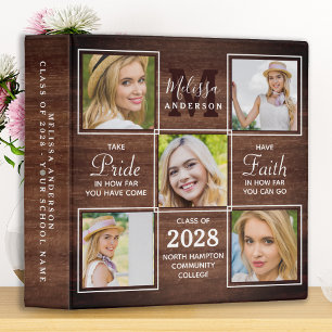Classeur Monogramme Rustique Graduate 5 photo Collage de ph