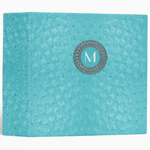 Classeur Monogramme simili cuir d'autruche élégante de