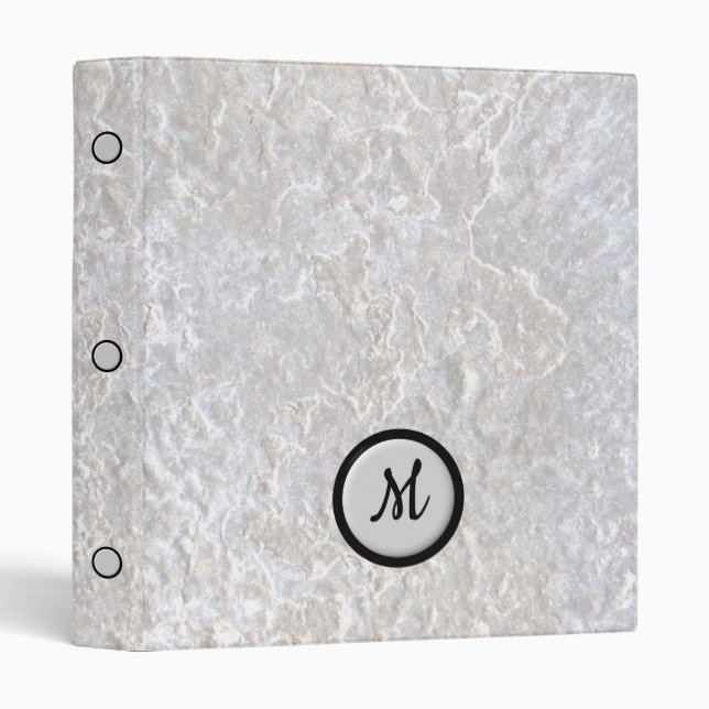 Classeur Monogramme sur marbre (Devant/Côté)