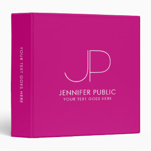 Classeur Monogramme Tendance initiale Couleur Viva Magenta