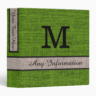 Classeur Monogramme Toile de lin Avocat