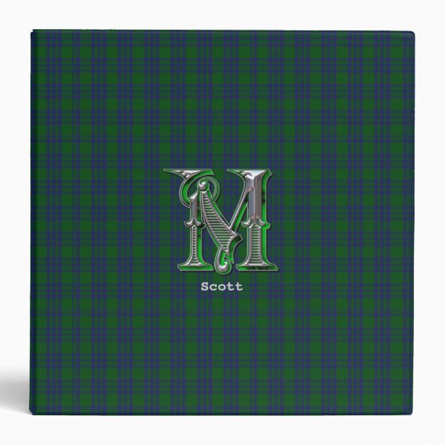 Classeur Monogramme traditionnel de plaid de tartan de (Devant)