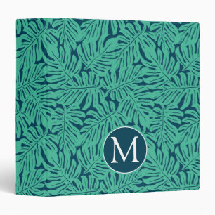 Classeur Monogramme tropical du motif de feuille de