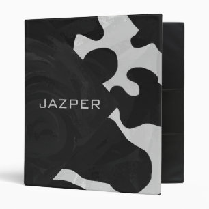 Classeur Monogramme vache noir et blanc