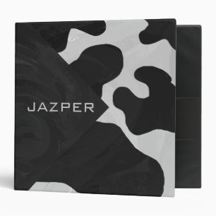 Classeur Monogramme vache noir et blanc