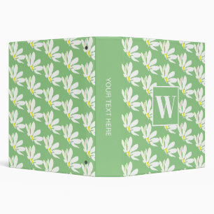 Classeur Monogramme vert Floral Botanique