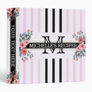 Classeur Monogramme Vintage Floral Shampooing noir rayures