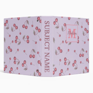 Classeur Monogramme Vintage Lavender Pastel Cherry Motif