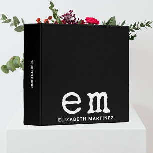 Classeur Monogramme vintage Personnalisé Simple Minimaliste