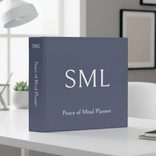 Classeur Monogramme violet minimal Planificateur de fin de