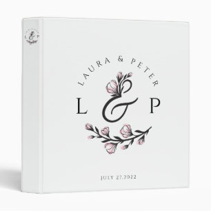 Classeur Monogrammes de mariage avec esperluette florale