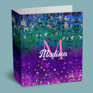 Classeur Monographie de parties scintillant mignonne bleu v