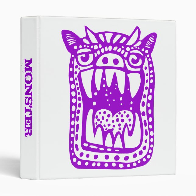 Classeur Monstre d'horreur - violet (Devant/Côté)