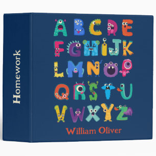 Classeur Monstre Personnalisé ABC Monstres Silly Alphabet
