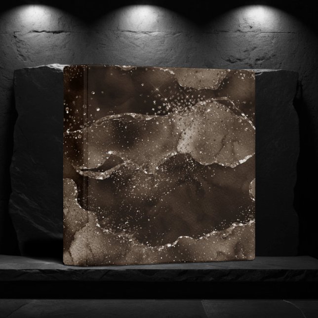 Classeur Moody Agate | Café Brown bronze doré Taupe (Créateur téléchargé)