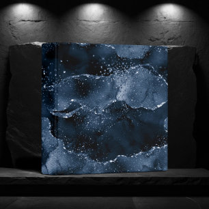 Classeur Moody Agate Marine Denim Steel Blue Faux Parties