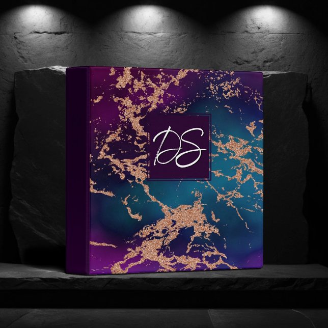 Classeur Moody Luxe Marble | Profond violet et Turquoise mo (Créateur téléchargé)