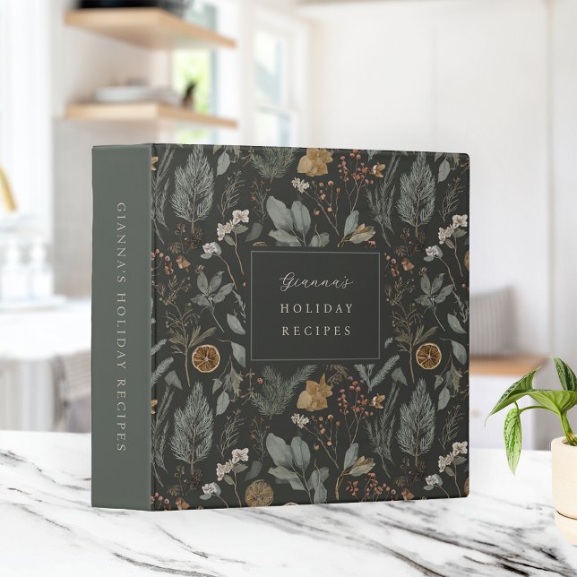 Classeur Moody Winter Botanical Personnalisé Holiday Recett (Créateur téléchargé)