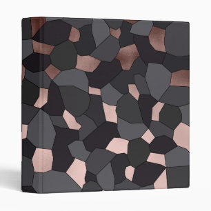 Classeur Mosaïque grise et noire d'or rose élégant élé