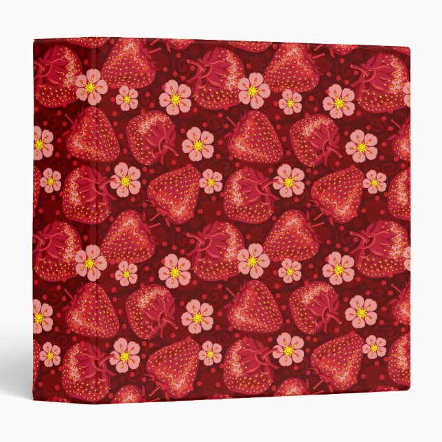 Classeur Motif 2 2 de fraise (Devant/Côté)