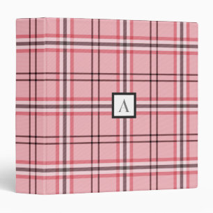 Classeur Motif à carreaux rose et gris chic