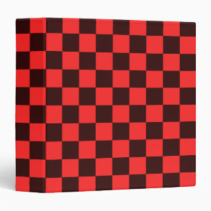 Classeur Motif à carreaux rouges et noirs gras